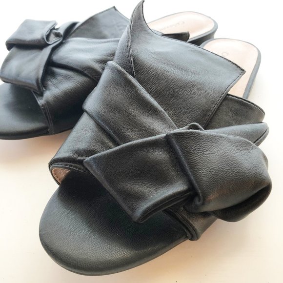 Catherine Malandrino Shoes - MALANDRINO TIMEY KNOT SLIDE SANDALS LEATHER NWOT